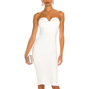 Revolve White Bodycon Strapless Midi Dress MEDIUM Bustier More to Come Sophia